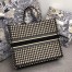 Dior Book Tote Bag In Houndstooth Embroidery Canvas