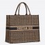 Dior Book Tote Bag In Houndstooth Embroidery Canvas