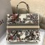 Dior Large Book Tote Bag In White Jardin d'Hiver Embroidery