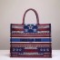 Dior Book Tote Bag In American Flag Embroidered Canvas