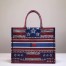Dior Book Tote Bag In American Flag Embroidered Canvas