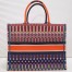 Dior Book Tote Bag In Multicolour Embroidered Canvas 