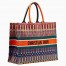 Dior Book Tote Bag In Multicolour Embroidered Canvas 