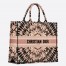 Dior Book Tote Bag In Multicolor Tie Embroidery