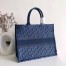 Dior Book Tote Bag In Denim Blue Oblique Canvas