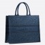 Dior Book Tote Bag In Denim Blue Oblique Canvas