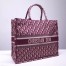 Dior Book Tote Bag In Bordeaux Oblique Canvas