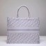 Dior Book Tote Bag In Grey Oblique Embroidery Canvas