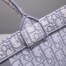 Dior Book Tote Bag In Grey Oblique Embroidery Canvas