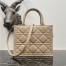 Dior Small Book Tote Bag with Strap in Beige Macrocannage Calfskin 