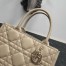 Dior Small Book Tote Bag with Strap in Beige Macrocannage Calfskin 