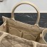 Dior Small Book Tote Bag with Strap in Beige Macrocannage Calfskin 