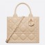 Dior Small Book Tote Bag with Strap in Beige Macrocannage Calfskin 