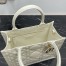 Dior Small Book Tote Bag with Strap in White Macrocannage Calfskin