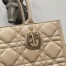 Dior Medium Book Tote Bag with Strap in Beige Macrocannage Calfskin