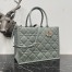 Dior Medium Book Tote Bag with Strap in Grey Macrocannage Calfskin