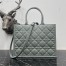 Dior Medium Book Tote Bag with Strap in Grey Macrocannage Calfskin