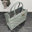 Dior Medium Book Tote Bag with Strap in Grey Macrocannage Calfskin