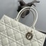 Dior Medium Book Tote Bag with Strap in White Macrocannage Calfskin