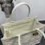 Dior Medium Book Tote Bag with Strap in White Macrocannage Calfskin
