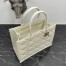 Dior Medium Book Tote Bag with Strap in White Macrocannage Calfskin
