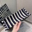 Dior Book Tote Bag In Blue Stripes Embroidery