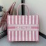 Dior Book Tote Bag In Pink D-Stripes Embroidery