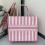 Dior Book Tote Bag In Pink D-Stripes Embroidery