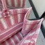 Dior Book Tote Bag In Pink D-Stripes Embroidery