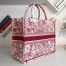 Dior Book Tote Bag In Red Hydrangea Flowers Canvas
