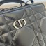 Dior Caro Box Bag with Chain in Black Macrocannage Calfskin