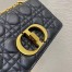 Dior Small Caro Bag In Black Cannage Calfskin