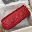 Dior Small Caro Bag In Red Cannage Calfskin