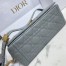 Dior Caro Medium Bag In Grey Cannage Calfskin