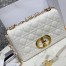 Dior Caro Medium Bag In White Cannage Calfskin