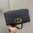 Dior Large Caro Bag In Black Cannage Calfskin