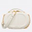 Dior CD Signature Oval Camera Bag in White Calfskin
