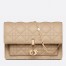 Dior Lady Dior Chain Pouch In Beige Cannage Lambskin