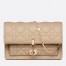 Dior Lady Dior Chain Pouch In Beige Cannage Lambskin