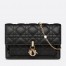 Dior Lady Dior Chain Pouch In Black Cannage Lambskin