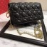 Dior Lady Dior Clutch With Chain In Black Lambskin