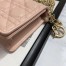 Dior Lady Dior Clutch With Chain In Nude Lambskin