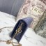 Dior Lady Dior Clutch With Chain In Denim Blue Patent