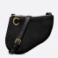 Dior Saddle Trio Pouch With Strap In Black Calfskin