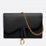 Dior Black Calskin Saddle Chain Clutch