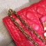 Dior Dioraddict Flap Bag In Red Lambskin