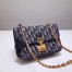 Dior Dioraddict Flap Bag In Blue Oblique Canvas
