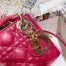 Dior Micro Lady Dior Bag In Red Cannage Lambskin