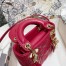 Dior Micro Lady Dior Bag In Red Cannage Lambskin