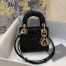 Dior Lady Dior Micro Bag In Black Patent Cannage Calfskin